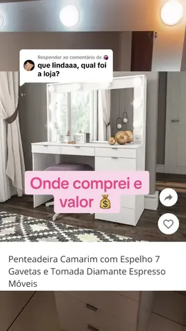 Respondendo a @🤷🏻‍♀️  ONDE COMPREI E VALOR PENTEADEIRA 💖💕 #penteadeiracamarim #penteadeira #penteadeirasuspensa #penteadeiramercadolivre #mercadolivre #madeiramadeira #shopee 
