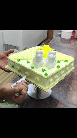 TEDDY BEAR CAKE | SQUARE TEDDY BEAR CAKE DESIGN IDEA #cakedecorating #tiktok #Love #birthday #foryoupage #pastel #usa_tiktok #fyp #cake #foryou 