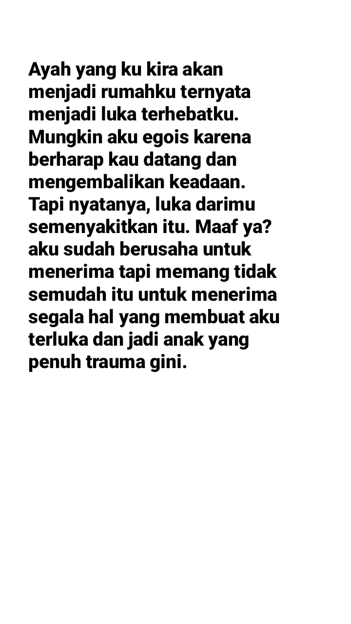 #foryou #katakata #untukmu #motivasi #quotes #reminder #quote #remindertomyself #motivasihidup #motivasidiri #katakatamotivasi #fyp #xyzbca #trending #viral #sadvibes #sadvibes🥀 #song #sadsong #galaubrutal #galaubrutal🥀 #MentalHealth #MentalHealthAwareness #mentalhealthmatters #keluarga #cemara #brokenhome #brokenhomestory 