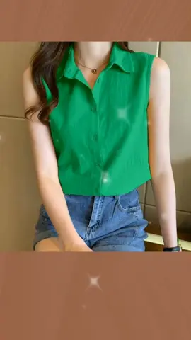 Sleeveless Chiffon Shirt Vest Top #fashion #fyp #fypシ #outfit #OOTD #plain #collar #affordable #comfortable #Summer #sleeveless #chiffon #shirt #vest #top #forwomen #forladies #forgirls 