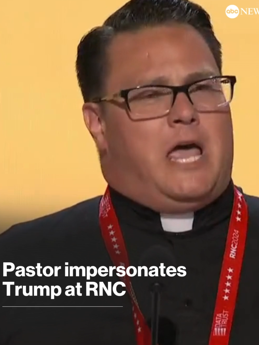 SEE IT: Pastor James Roemke does his best impression of Donald Trump before delivering the benediction to close out night one of the RNC. 