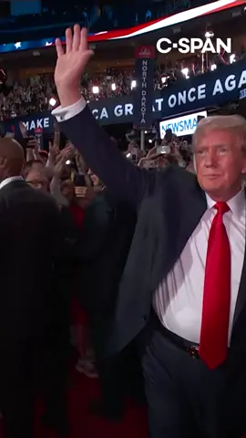 Former President Trump on Monday night made his first public appearance since the assassination attempt, entering the Fiserv Forum on the first night of the Republican National Convention. #trump #rnc #rnc2024 #cspan 