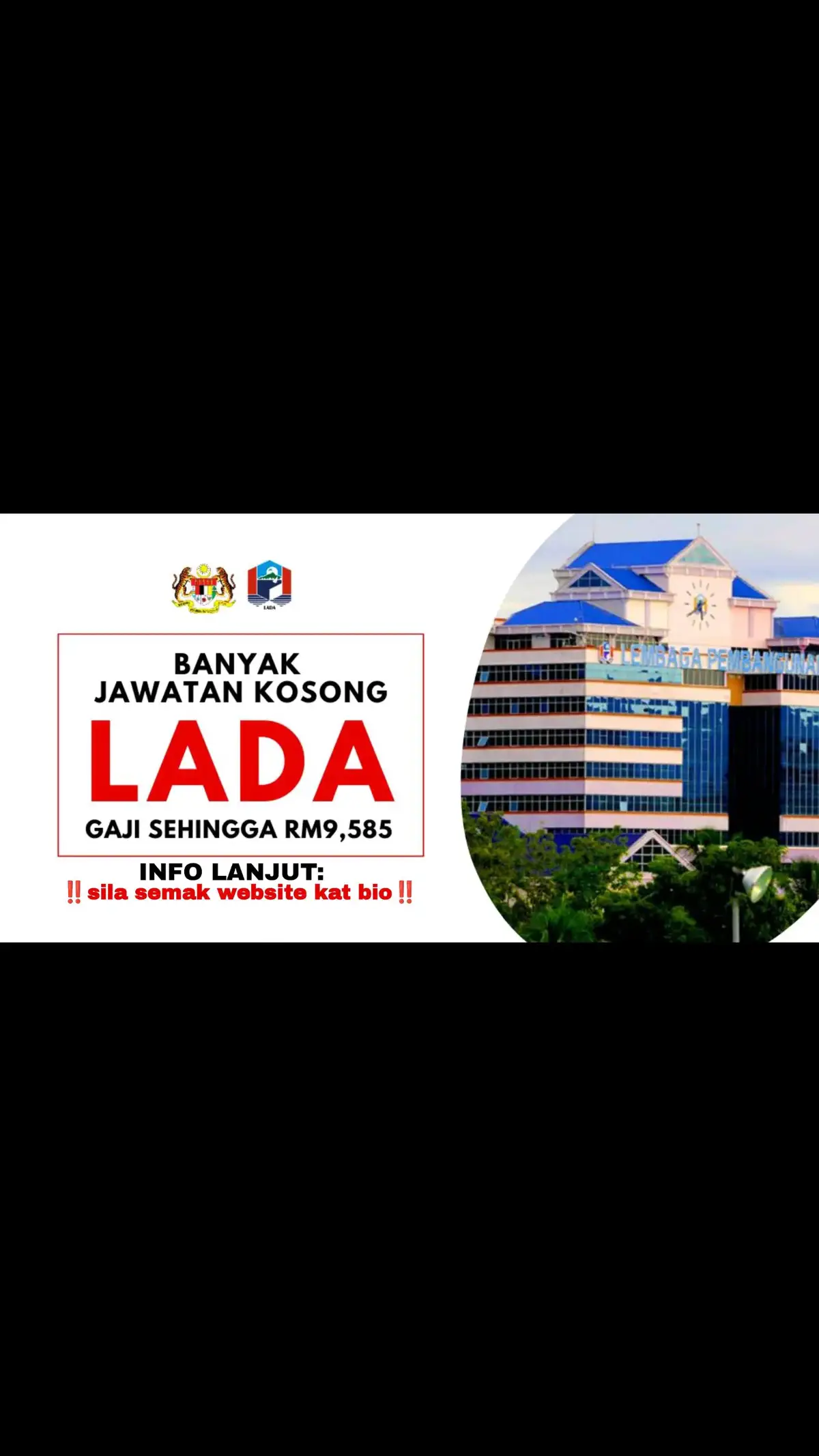 LADA BUKA BANYAK JAWATAN KOSONG, AMBILAN JULAI 2024: MINIMA PMR/SPM, GAJI SEHINGGA RM9,585 📍SENARAI JAWATAN KOSONG » AKAUNTAN GRED WA41 » PEGAWAI TADBIR GRED N41 » PENOLONG PEGAWAI TANAH GRED NT29 » PEMBANTU SETIAUSAHA PEJABAT GRED N19 » PENGAWAL KESELAMATAN GRED KP11 » PEMANDU KENDERAAN GRED H11 #fyp #jawatankosong #jawatankosongmalaysia #jawatankosongterkini #jawatankosong2024 #foryoupage #foryou #malaysia #letakjawatan 