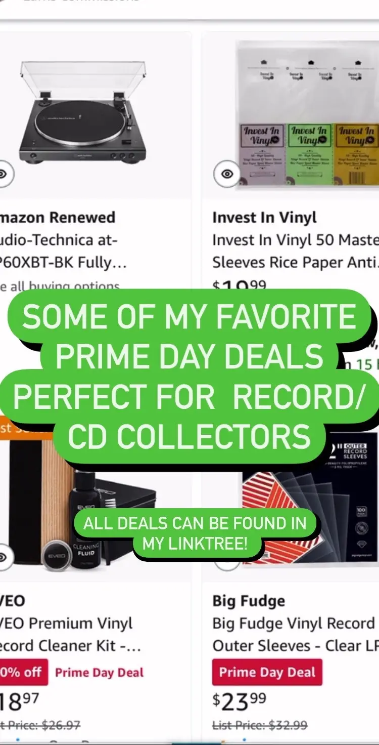 get your hands on these fun prime deals! Great for future gifts or even a little treat for yourself! 🤍 #fyp #vinyl #vinylrecords #prime #primeday #amazonprime #amazonprimeday #primeday2024 #recordcollection #vinyltok #vinyltiktok #cdcollection #cdcollector