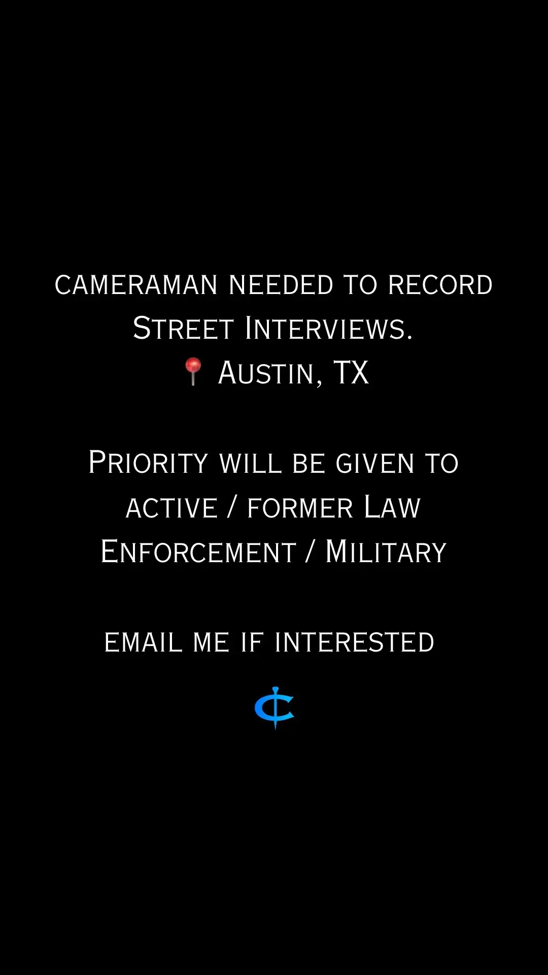 Cameraman needed #austin #austintexas #austintx #austinlife #texas #camera #cameraman #cameraoperator #streetinterview #streetinterviews #interview #military #lawenforcement #conservative #republican #contentcreator #reels 