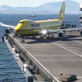 Very Dangerous Take off! Boeing C747 from Aircraft Carrier #aviation #flight #fly 