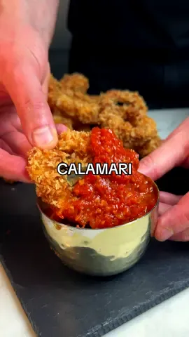 Crispy Calamari with Marinara Sauce 🦑 #FoodTok #cooking #comfortfood #datenight #asmrfood #EasyRecipes #homecooking #recipesoktiktok #EasyRecipe #calamari