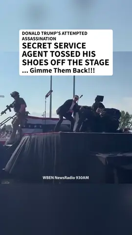 In case you were wondering what happened to #DonaldTrump's shoes after the assassination attempt ... here's what went down. More details at the 🔗 in bio. (📹: WBEN NewsRadio 930AM)