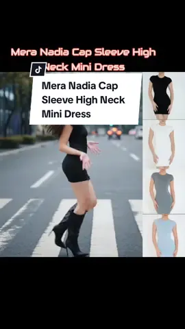 Mera Nadia Cap Sleeve High Neck Mini Dress✨👍 #tiktokshopsvchallenge  #TikTokShopFashion  #fyp  #tiktokviral  #trending 