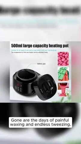 500ml Wax Heater Machine for Hair Removal Wax Melting Warmer Pot with LCD Temperature Display Depilatory Waxing Beans Heater #cleanskin #waxing #salon #beauty #eyebrows #eyelashes #hurrywhilestockslast