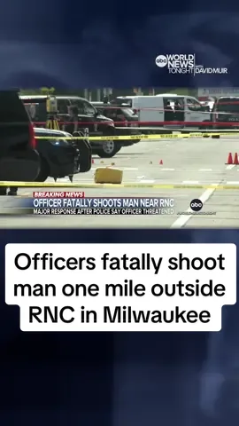 A man has been shot and killed by police just a mile outside Republican National Convention in Milwaukee. Security at the convention has been heightened following the assassination attempt on Donald Trump at a Pennsylvania rally. Matt Gutman has more. #WorldNewsTonight 