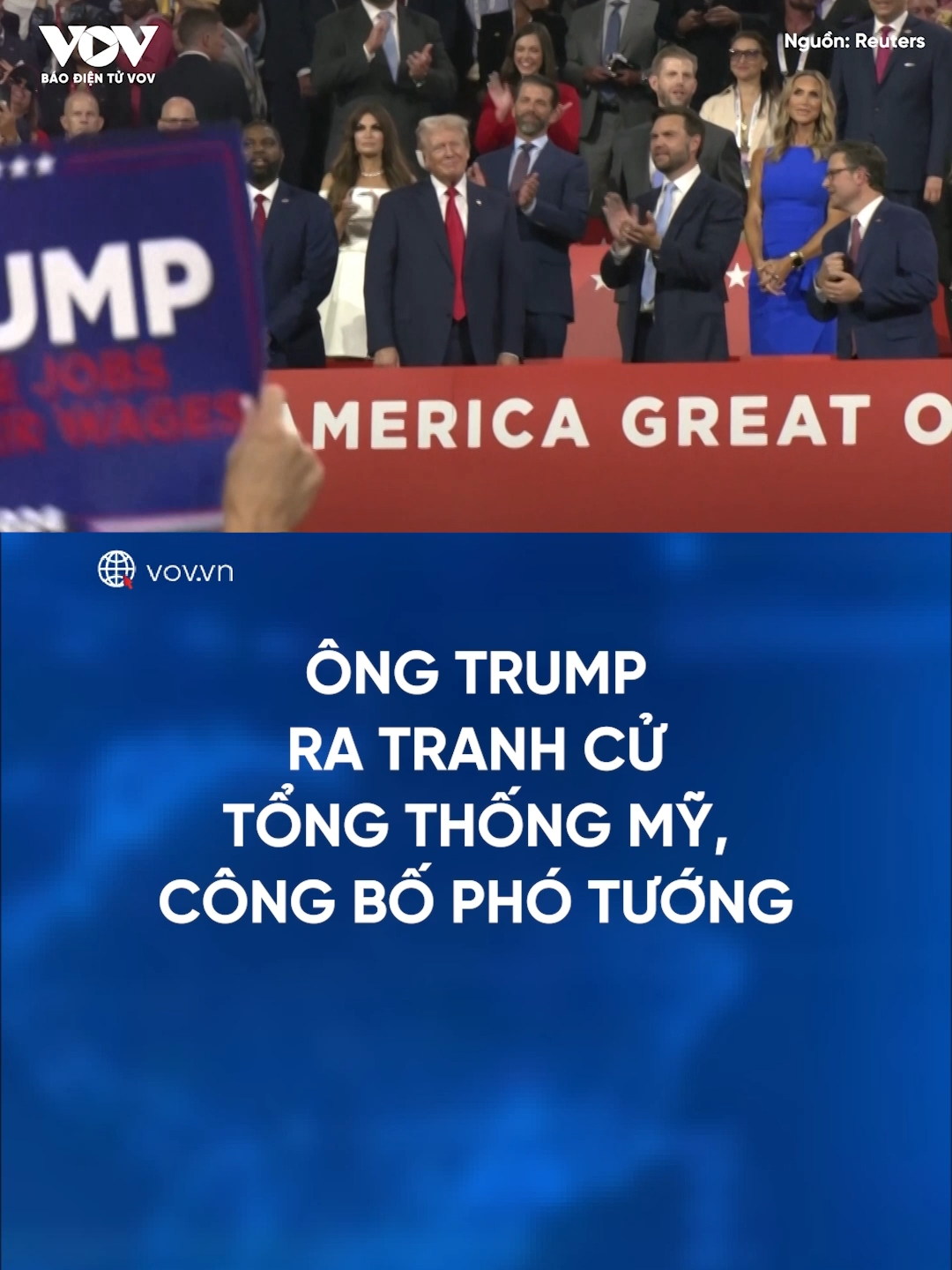 Ông Trump ra tranh cử Tổng thống Mỹ, công bố phó tướng. #tintuc #xuhuongtiktok2024#baodientuvov #trending #trump #tinthegioi