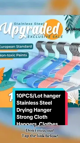 10PCS/Lot hanger Stainless Steel Drying Hanger Strong Cloth Hangers  Clothes Hanger Hanging Organiser under ₱21 pesos! Don't miss out! Tap the link below! #clotheshanger #TikTokShop #tiktokfinds #tiktokaffiliate #TikTokFashion #tiktokph #LearnItOnTikTok 