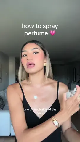 how to spray perfume 💕 this is what ive been doing and i feel like my scent gets noticed way more now! Let me know if you guys have any other tips 💅 #perfumetips #fragrancetips #fragrancetok #perfumetok #fragrance #perfume  