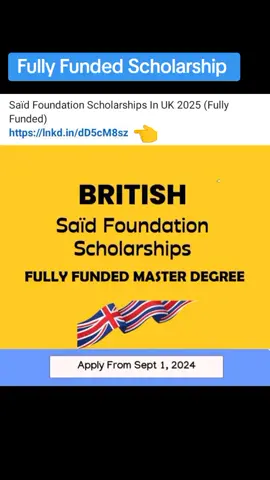 Fully Funded Scholarship. https://opportunityportal.info/said-foundation-scholarships/ #studyineurope #freescholarships #opportunity #fullyfundedscholarship #studyabroad #fullyfunded #britain #british #saidfoundation 