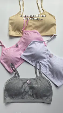 4 PCS/SET WIS Plain Girl's Baby Sando Bra with Removable Pad. #sandowithpad #fyp #trending 