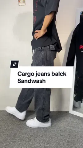 Cargo jeans balck sandwash #celanacargo #cargojeans #celanacargomurah #cargopants 