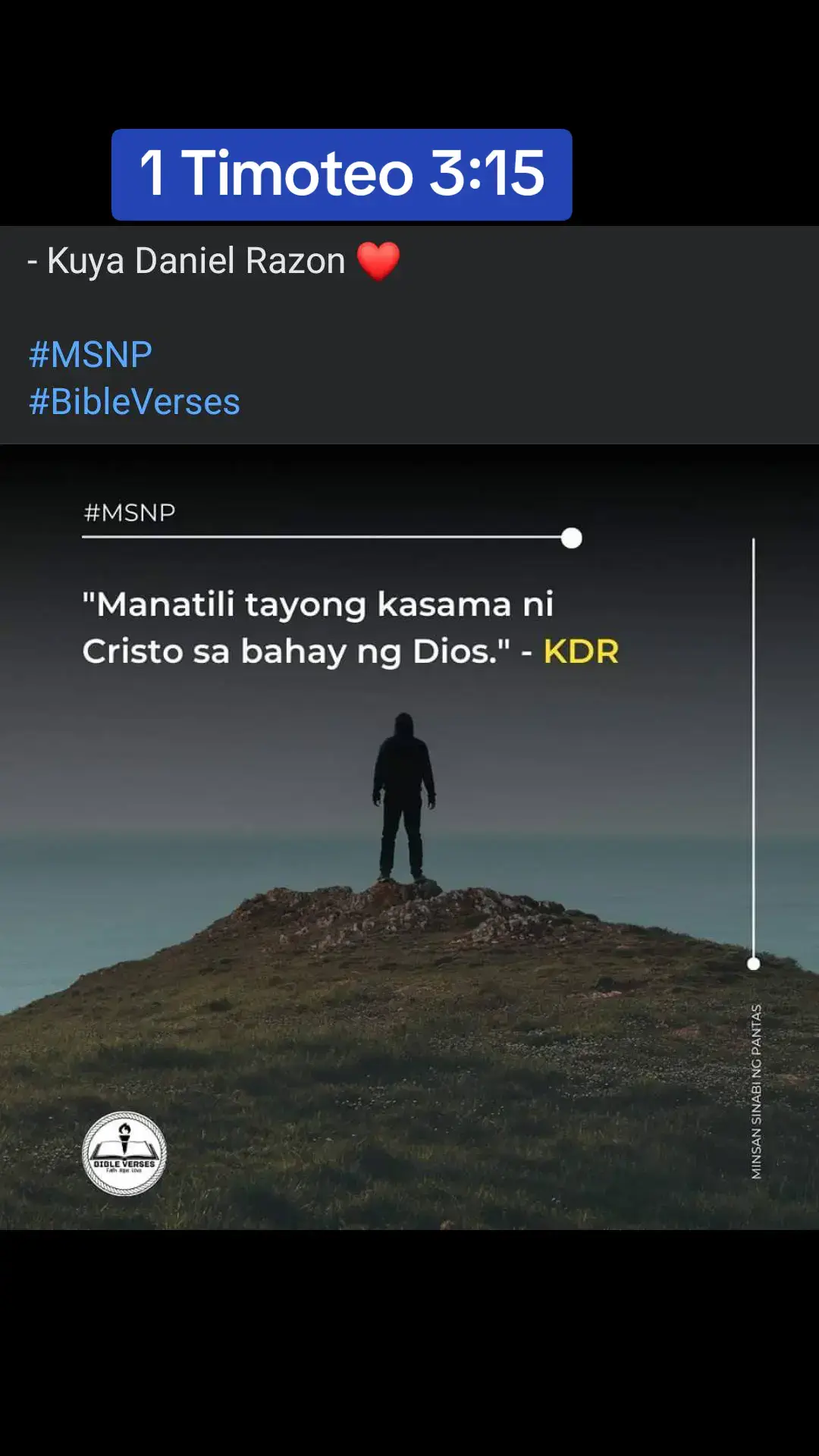 I TIMOTEO 3:15 (ADB)  Nguni't kung ako'y magluwat ng mahabang panahon, ay upang maalaman mo kung paano ang dapat sa mga tao na ugaliin nila sa bahay ng Dios, na siyang iglesia ng Dios na buhay, at haligi at saligan ng katotohanan. #proudmcgi #mcgicares #mcgishines #broelisoriano❤📖 #brodanielrazon🇧🇷♥️🇵🇭mcgl 