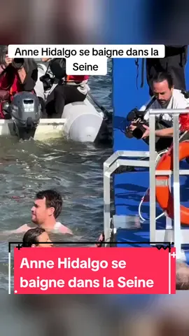 La maire de Paris Anne Hidalgo s'est baignée dans la Seine ce matin pour prouver que les épreuves de natation des jeux olympiques peuvent s'y passer sans danger #jeuxolympiques #paris #annehidalgo #france🇫🇷 #germany #macron 