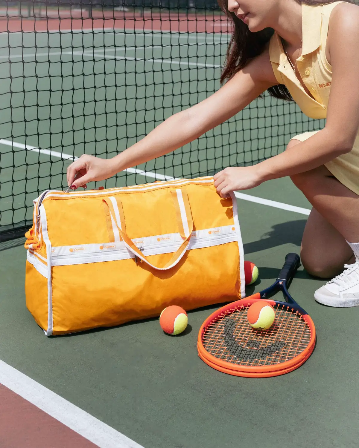 Peak tennis core 🎾☁️.  Matching tennis bags and fits. #challengers #challengersthemovie #tennis #tennisaesthetic #lesportsac #tenniscore