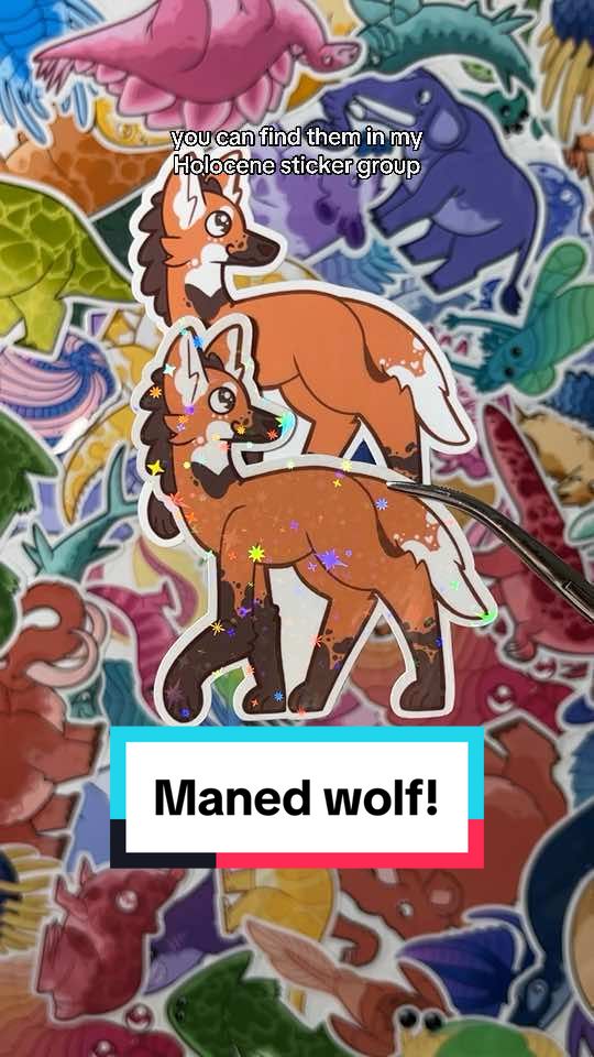 Living fossil time! #manedwolf #livingfossil  #paleo #sticker #paleoart #paleontology #paleontologist #paleontologytiktok #prehistoric #prehistoricfacts #prehistoricanimals #extant 
