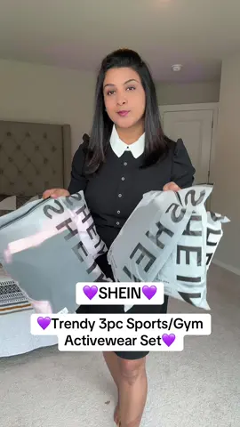 SHEIN💜Trendy 3pc Gym/Sports Activewear Set 💜Great quality & Very comfortable to wear ##SHEINactive #SHEINforAll #loveshein #ad #activewear #gymwear @SHEIN @SHEINUS 