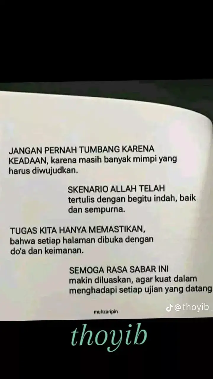 Jangan patah karena cacian... Jangan rapuh karena hinaan... Semua sementara... bersabarlah...