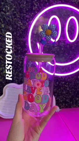 Check out our Colorful 16oz Glass cups with Bamboo lids, glass straw, flower straw topper. All orders get goodie bags too! 🌸📦 #happiness #glasscups #libbycups #cups #deals #musthaves #ttshop #TikTokShop #america #july #goodvibes #dealsforyou #dealoftheday #drinkware 