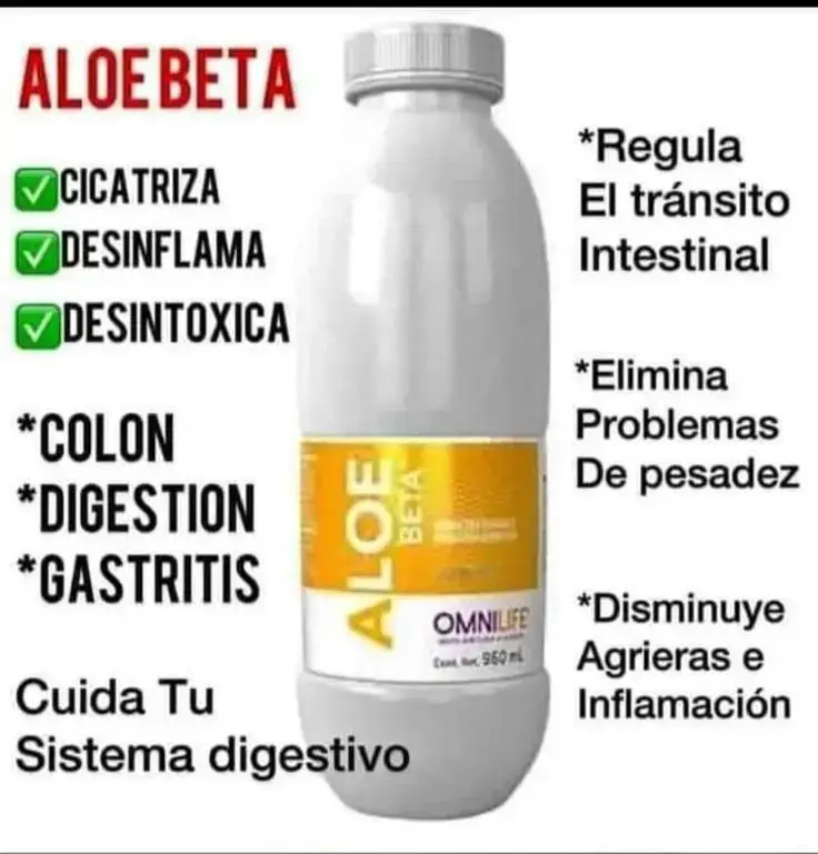 Aloe Beta de Omnilife es tu elección inteligente para una vida saludable, cuidadosamente ya que está formulado con ingredientes clave que se centran en el bienestar integral. Este suplemento innovador combina el poder del aloe vera Ο sábila, betacaroteno, extracto de piña, vitamina C y E, junto con edulcorantes naturales como estevia y fruto del monje. Al incorporar Aloe Beta en tu rutina diaria, experimentarás una sensación renovada de vitalidad. Este suplemento, respaldado por ingredientes naturales seleccionados cuidadosamente, busca potenciar tu bienestar digestivo.#vida 