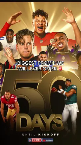 50 days until Kickoff!! 🏈 BIGGEST PROMO WE WILL EVER OFFER 🚨 1 hr away limited spots. DM me now!📲 #fypage #sports #community #football #nfl #promo 