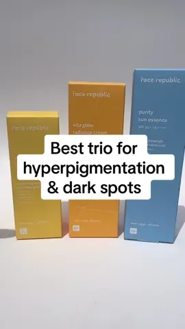 Say goodbye to hyperpigmentation and dark spots for good! I've found the ultimate trio for tackling uneven skin tone and pigmentation by Face Republic:  1.	Vita Capsule Luminous Serum - Brightens and evens out skin tone 2.	Vita Glow Radiance Cream - Nourishes and illuminates the skin 3.	Purity Sun Essence - Protects and corrects skin damage Together, they create a powerful skincare routine that targets hyperpigmentation and dark spots like never before! And the best part? This amazing trio is now available on Amazon! Shop now and start your journey to radiant, even-toned skin! @Face Republic Official @BAZZAAL  #facerepulic  #effortlessroutine #skintype #veganskincare #hyperpigmentation #darkspots #skincare #brightening #radiance #GlowUp #skincaretips #amazon #amazonfind #skincarelove #nowavailable #skincare #skintok 