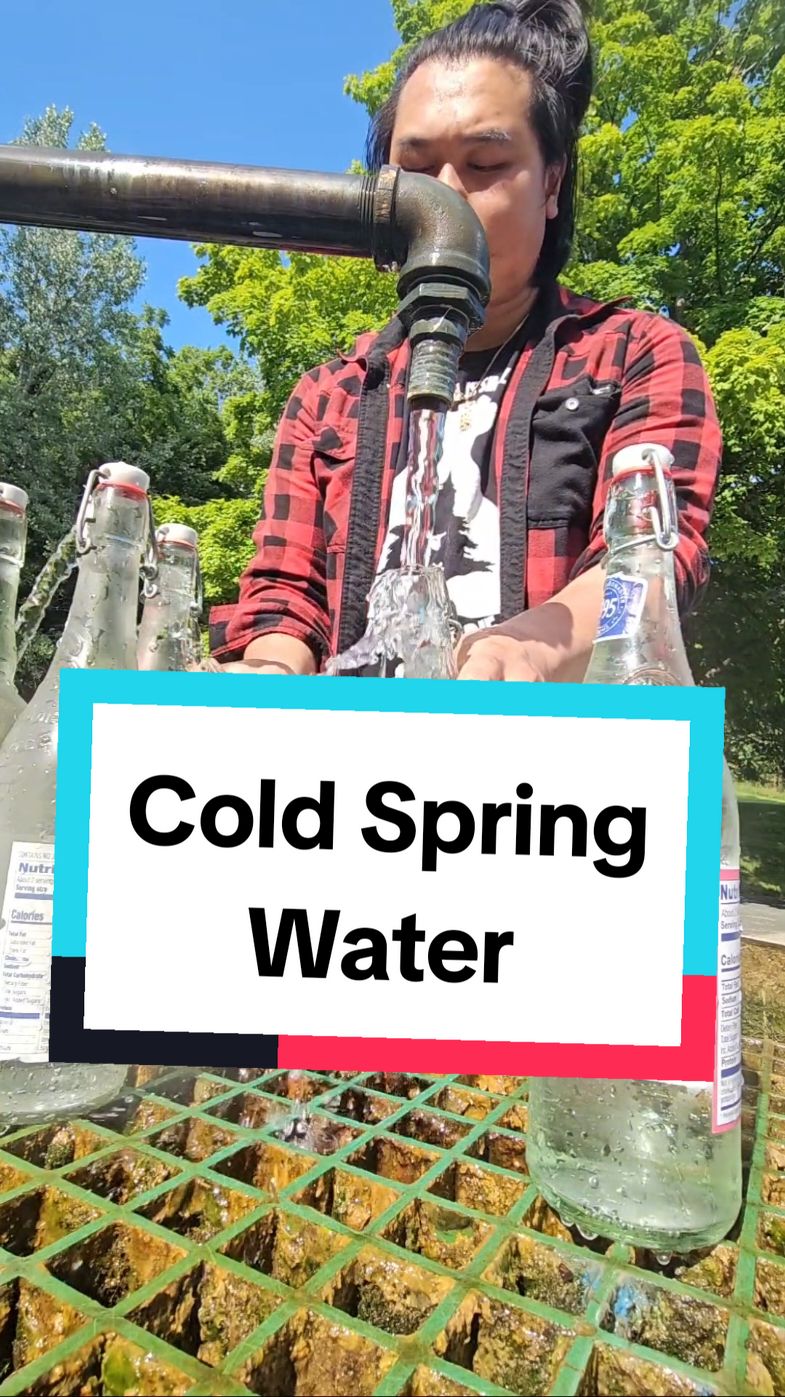 This spring naturally runs 24/7 year round and never turns off. The water is filtered thru limestone and earth and collects in an underground aquaphor. The water is incredibly cold and refreshing. It's been tested monthly for over 30 years with no evidence of bacteria ever. #springwater 