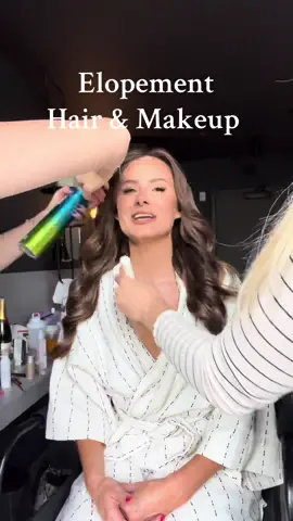 Wedding hair and makeup in under a minute! 💄✨These two were a dream team and yes i talked the whole time- im a #gemini. All their information will be on my instagram. 🤍#weddingtiktok #weddinghair #weddingmakeup #elopement #grwmweddingedition #grwm #makeup #hairtok 