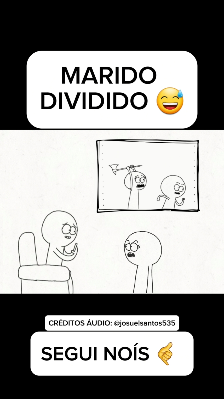 Marido dividido 😅 #animação #comedia #animacaoengraçada #meme #videoengraçados #humor #cartoon 