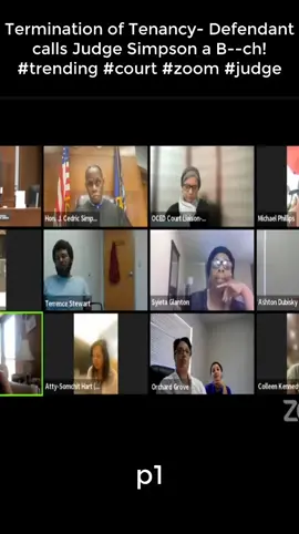 Termination of Tenancy Defendant calls Judge Simpson a B ch trending court zoom judge p1