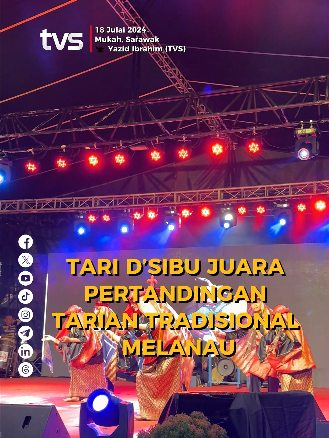 Tari D’Sibu juara pertandingan Tarian Tradisional Melanau  📱 Strim live di tvsarawak.my atau di aplikasi MYTV Mana-Mana, Unifi TV dan Astro GO sekarang! #TVS122 #TVSNews #TVSarawak #pestakaulmukah2024