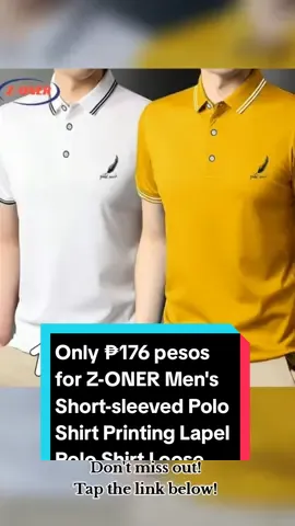 Only ₱176 pesos for Z-ONER Men's Short-sleeved Polo Shirt Printing Lapel Polo Shirt Loose Thin T-shirt! Don't miss out! Tap the link below! #poloshirt #menswear #TikTokShop #tiktokfinds #tiktokaffiliate #TikTokFashion #tiktokph #LearnItOnTikTok 