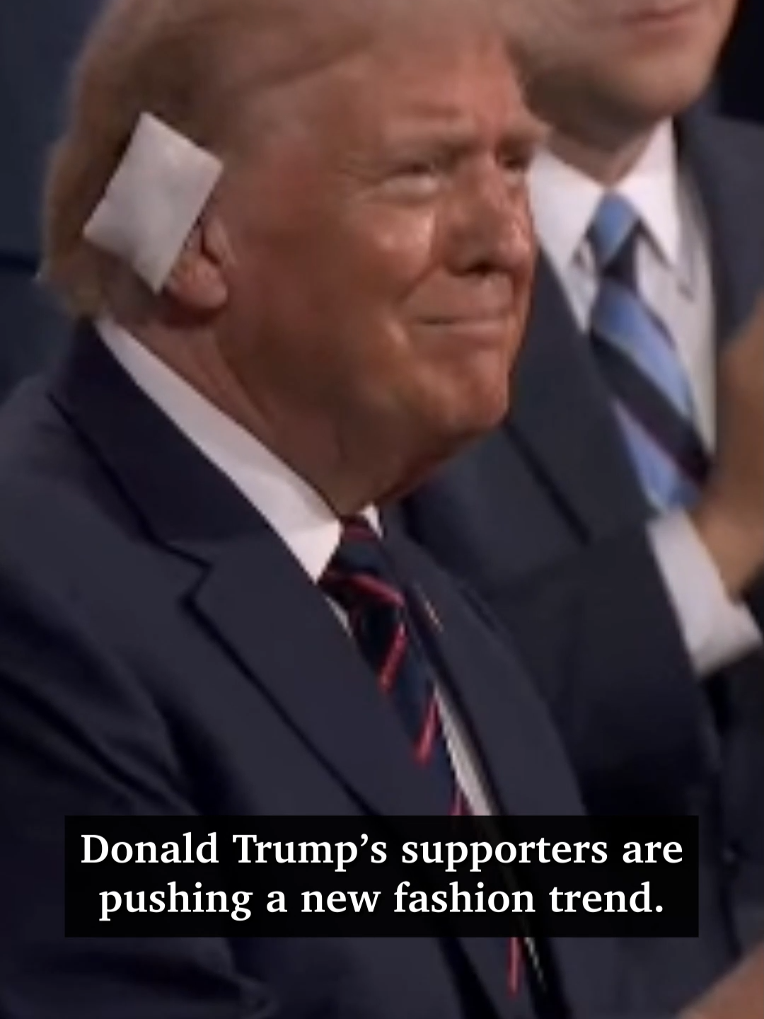 The ear bandage has become a new fashion “trend” at the Republican National Convention. #trump #donaldtrump #earbandage #usa #america