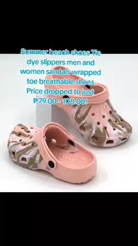 Summer beach shoes Tie dye slippers men and women sandals wrapped toe breathable shoes Price dropped to just ₱79.00 - 108.00!#summerslippers  #unisexslippers  #beachslippers  #breathable #fypspotted #foryoupage #tiktokfinds #fypシ 
