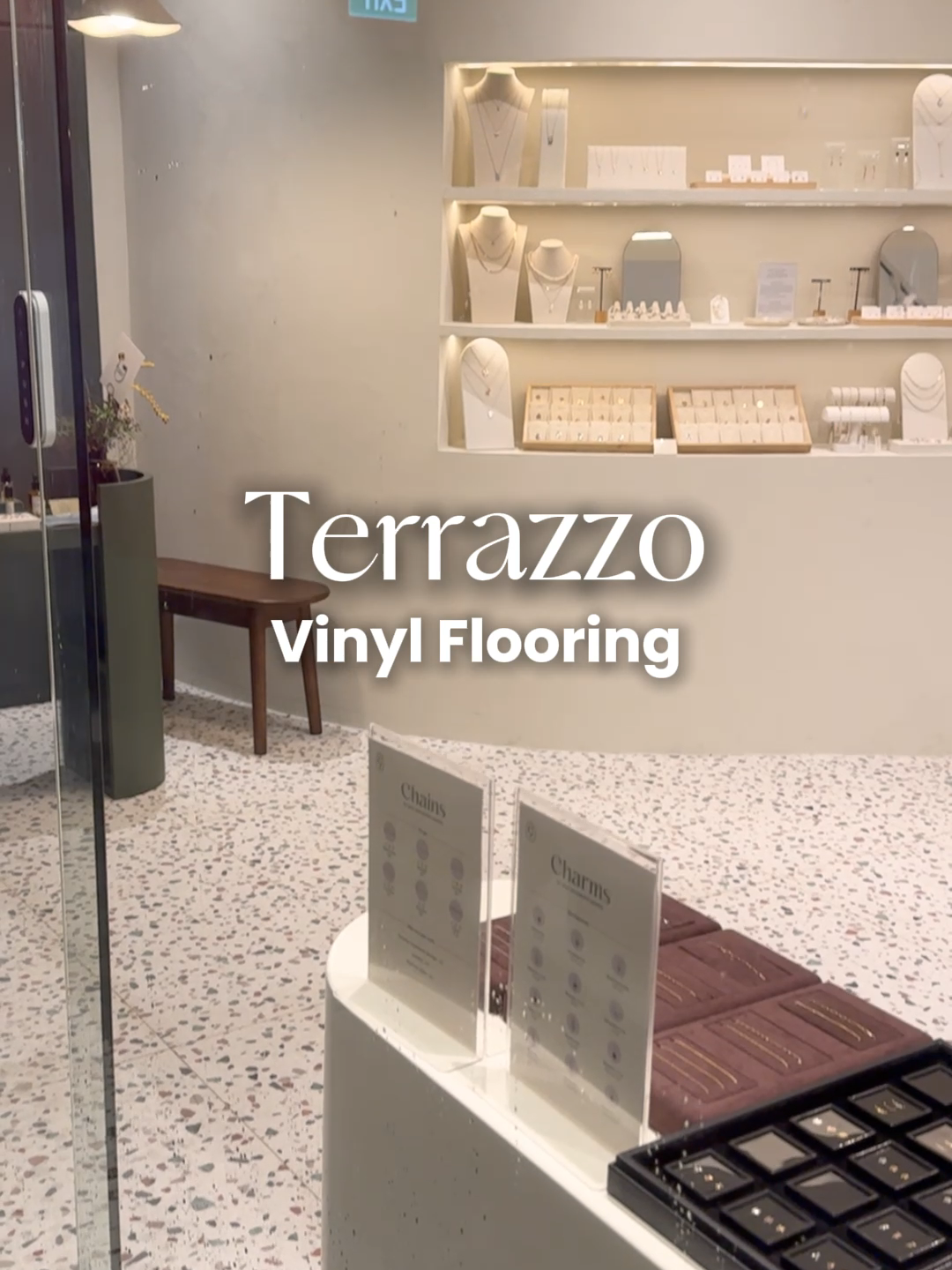 Terrazzo Effect Flooring that comes with Contrasting Speckles!💚✨ 📍Curious Creatures, New Bahru #vinyl #flooring #homerenosg #homerenovation #interiordesign #terrazzo
