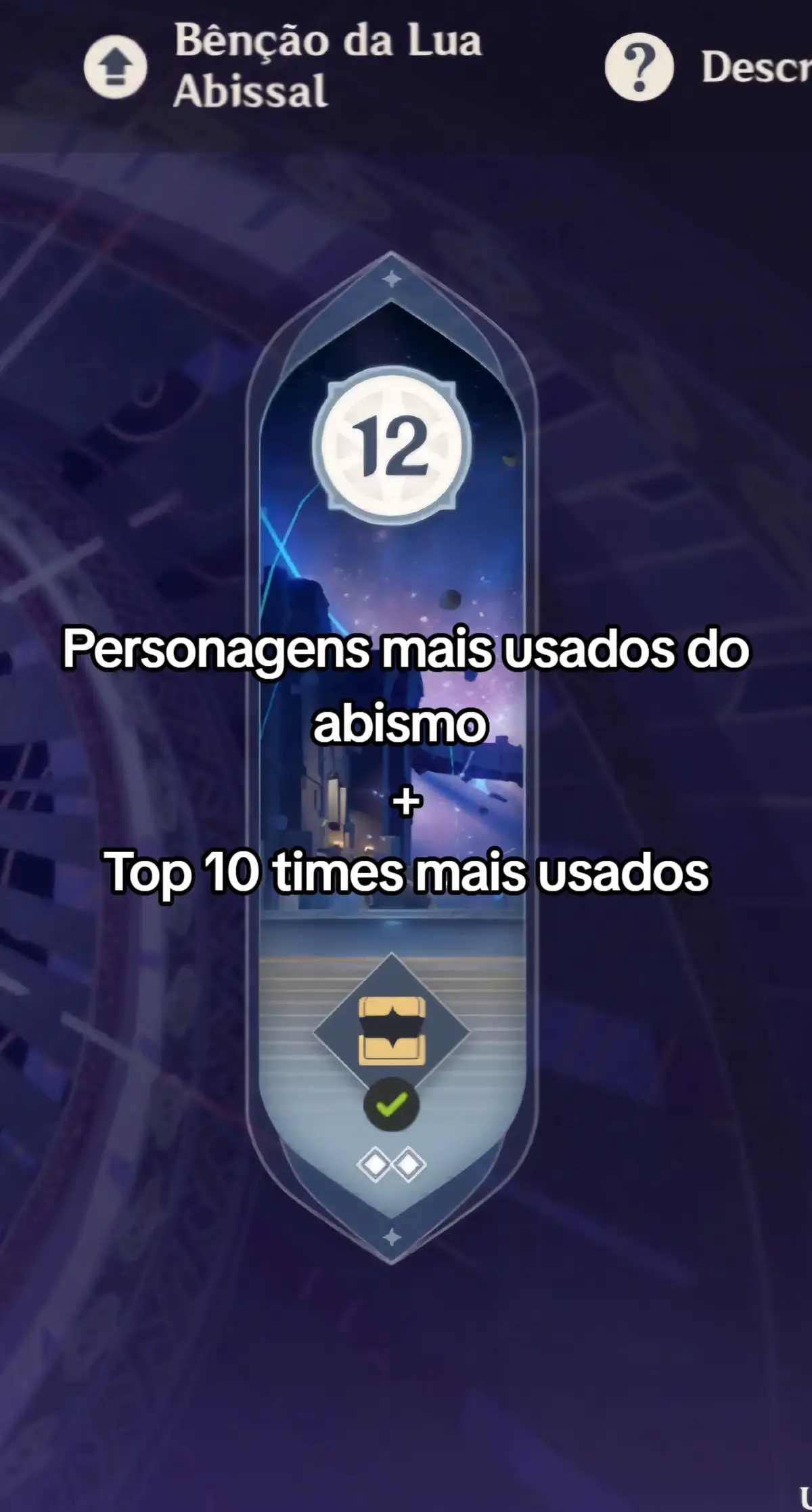 Taxa de uso dos personagens no abismo & top 10 times mais usados do reset do dia 16/07/24 #genshin #genshininpact #genshinabyss #hoyocreators 