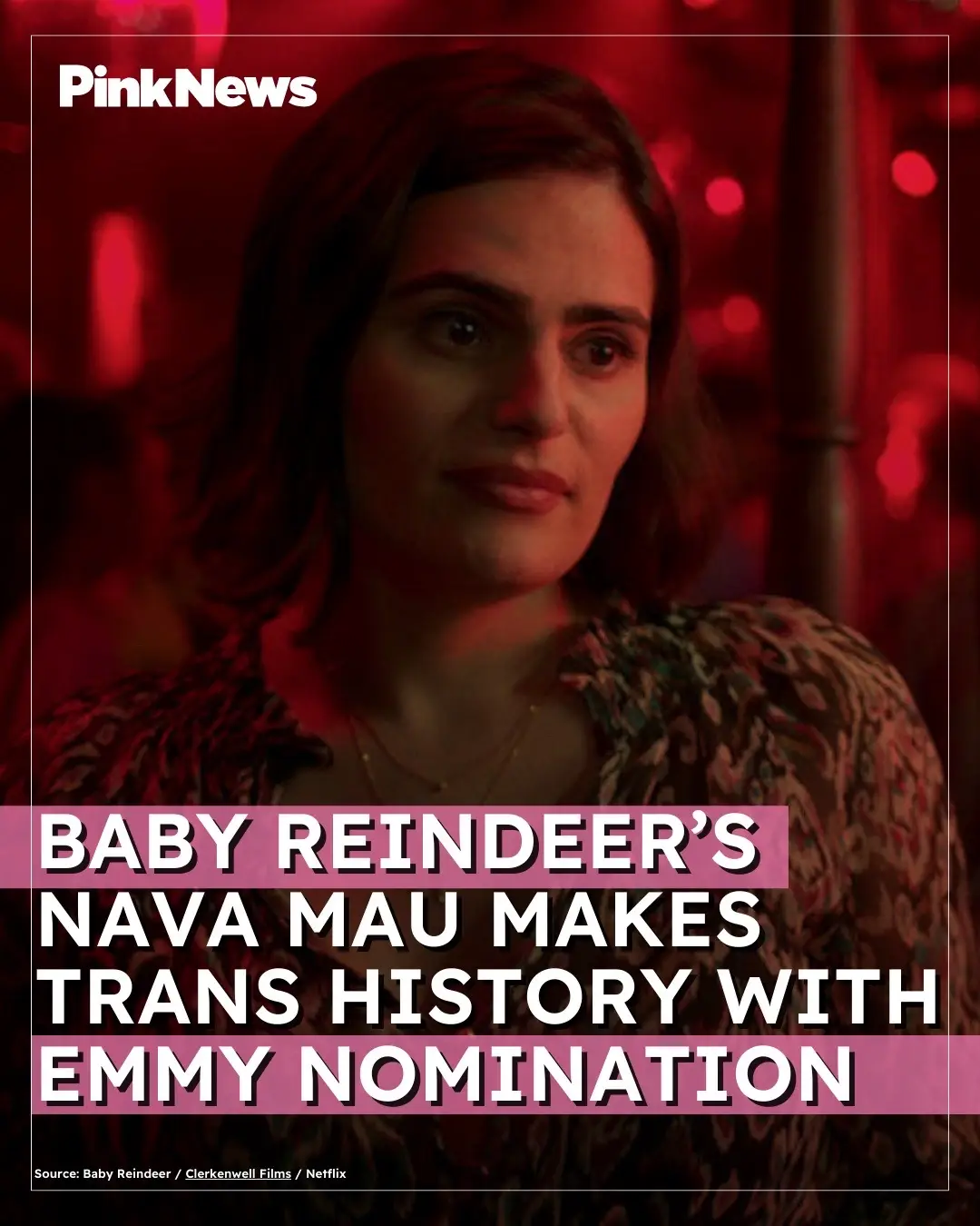 Baby Reindeer breakout star Nava Mau has made Emmy Awards history by becoming the first out trans performer to be nominated in a limited series or TV movie acting category. Mau plays Teri in the Netflix stalker drama, the trans girlfriend of main character Donny, played by queer actor and fellow Emmy nominee Richard Gadd. Mau will go head-to-head with Baby Reindeer co-star Gunning in the supporting actress in a limited or anthology series category at the awards ceremony on 15 September. They will be competing against fellow queer star Lily Gladstone (Under the Bridge), as well as Ripley’s Dakota Fanning, Lessons In Chemistry’s Aja Naomi King, Feud: Capote vs The Swans star Diane Lane, and True Detective: Night Country’s Kali Reis. In total, Baby Reindeer received 11 nominations. Shōgun has the most nominations, with 25, followed by The Bear with 23. Other queer stars and shows to be nominated include Andrew Scott for Ripley, Fellow Travelers duo Matt Bomer and Jonathan Bailey, Jodie Foster for her performance in True Detective: Night Country, and RuPaul’s Drag Race. #emmys #emmyawards #babyreindeer #navamau #richardgadd #trans 