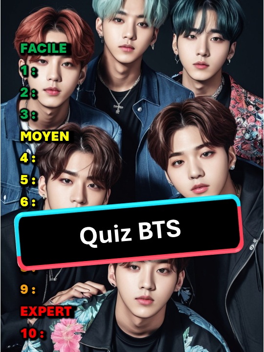 MonQuizzCulture - BTS : Défiez-vous avec ce quiz rapide sur le groupe de BTS pour les vrai ARMY fan de K-pop! Testez vos connaissances et augmentez votre culture générale. Si vous êtes fan de K-Pop, de TBS, de Korean pop, ou de in, Suga, J-Hope, RM, Jimin et V alors ce quiz est fait pour vous Es-tu vraiment fan de BTS ? #bts #kpop #army #btsarmy #quiz @armyfrance_ @btsarmyfrance