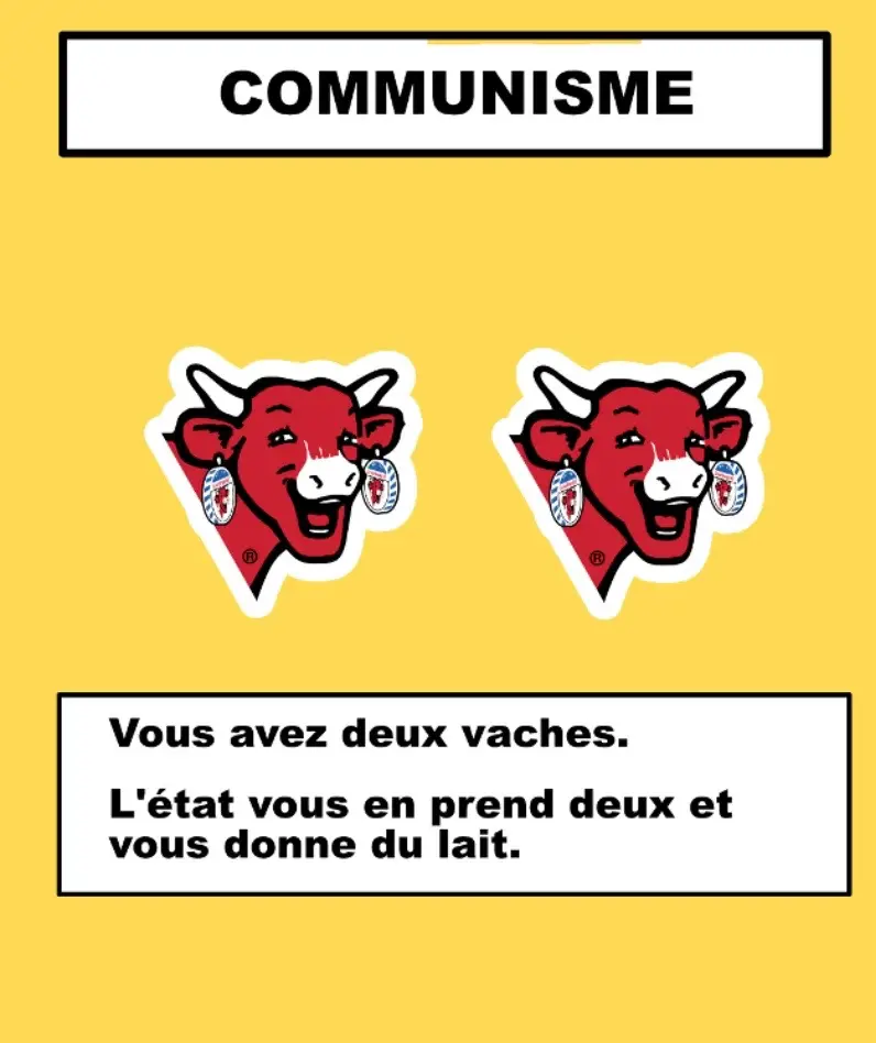 L'économie mondiale expliquée par le modèle des 2 vaches. #business  Crédit 🐞 Serge Kinkingnéhun 