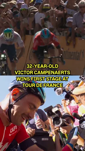 An incredible Tour de France moment for 32-year-old Victor Campenaerts. ❤️ #TDF2024 #cycling #tourdefrance #victorcampenaerts 