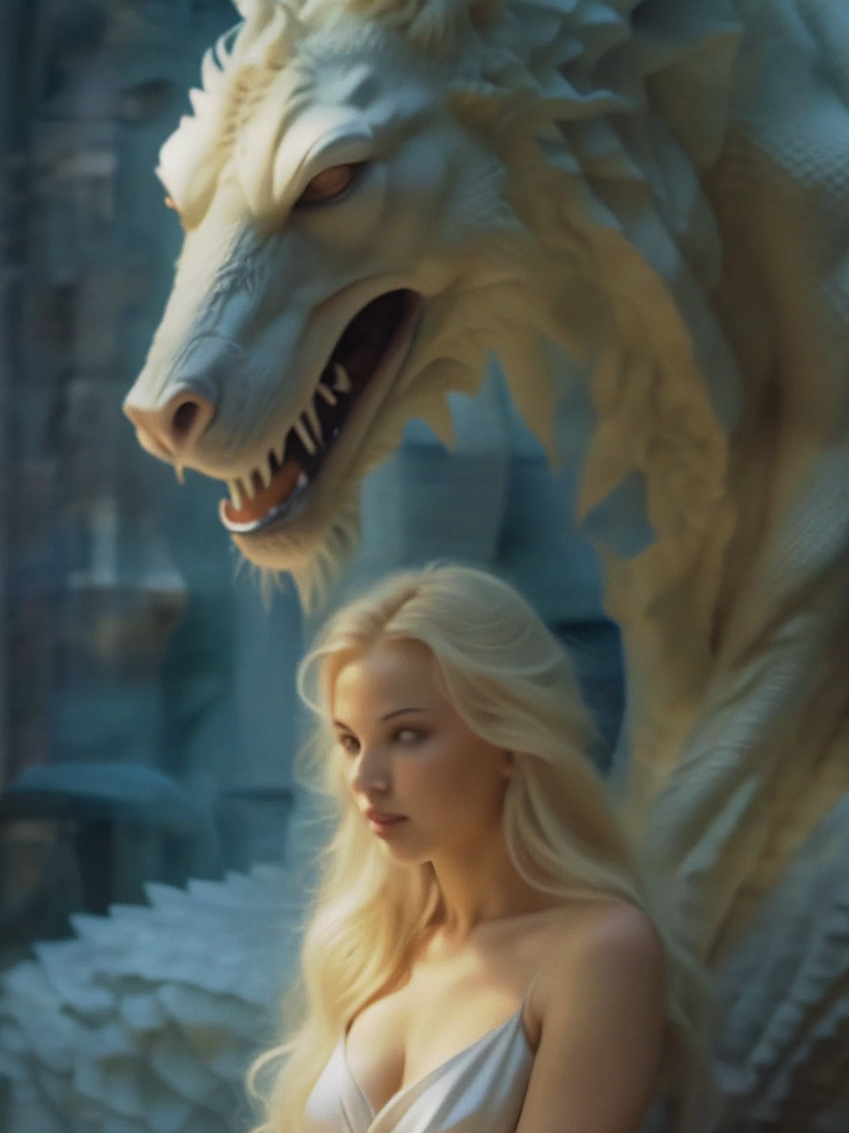 tHE WHITE dragonzz.. #White #Regal #Oceanic #Fantasy #Mythical #Crown #Elegance #Grace #ai #generated #video