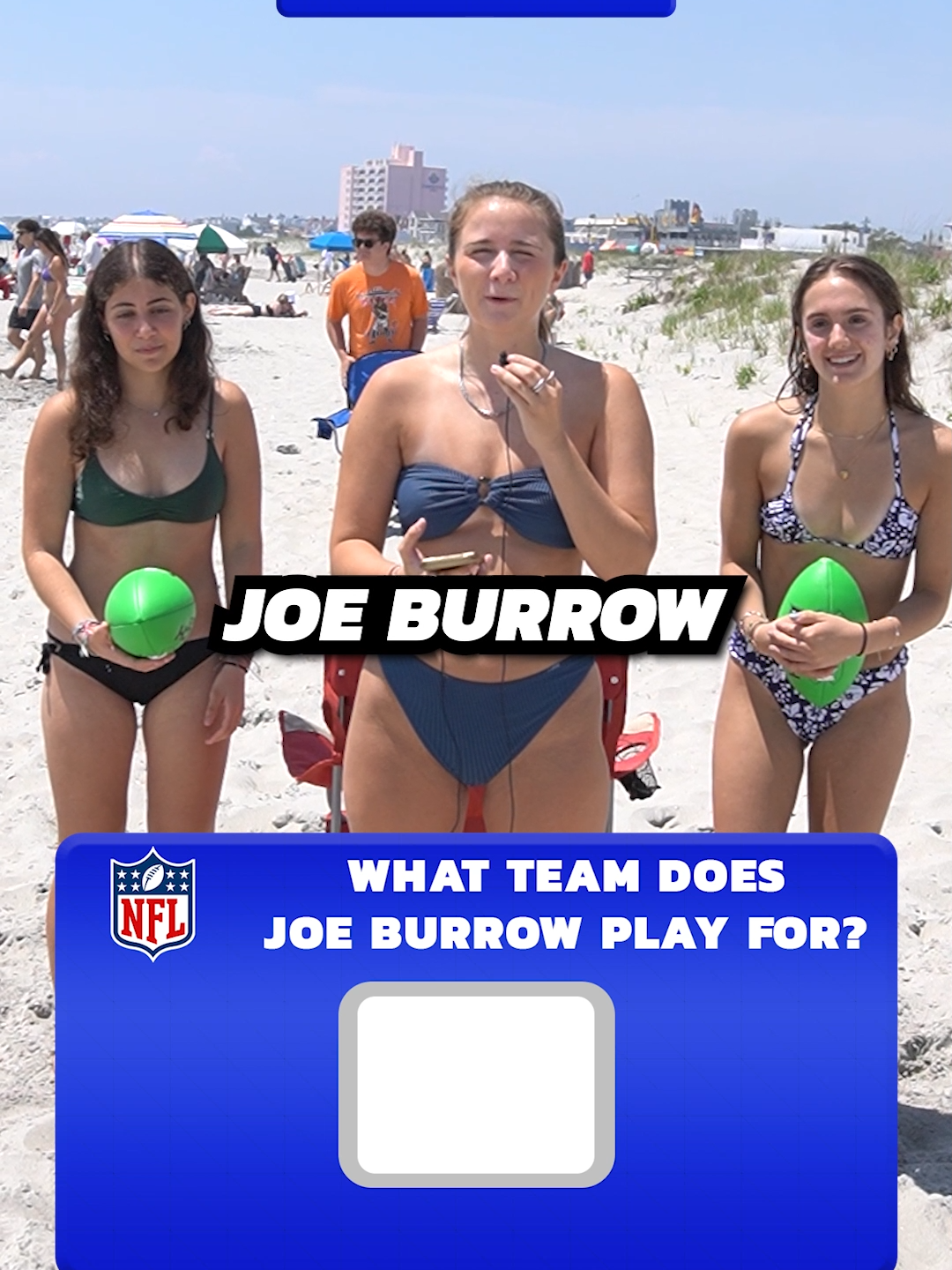 NFL Trivia On The Beach Is HARDER Than It Looks!😂 @rossi  #nfl #nfltrivia #bengals #joeburrow #buccaneers #eagles #ravens #SuperBowl 