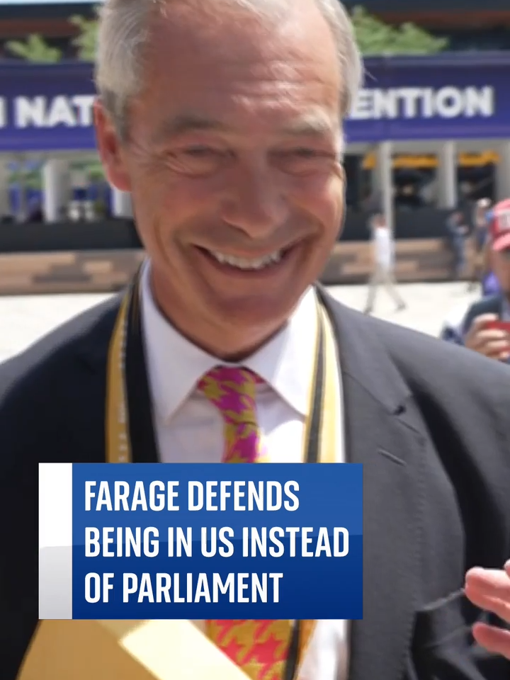 #NigelFarage MP has defended attending the #Republican National Convention in #Milwaukee instead of being at #parliament