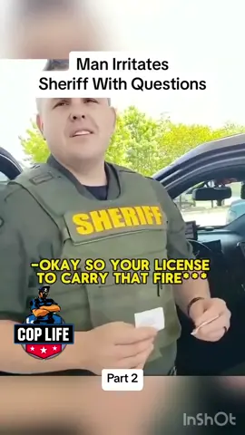Man Irritates Sheriff With Questions | PART 2 | #lawenforcement #sherrif #cops #police #rights 