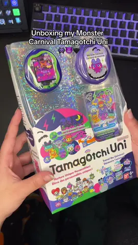nothing compares to the feeling of getting a new ✨#tamagotchi ✨ so obsessed with the #monstercarnival version 😈👾 #tamagotchiuni #nostalgia #unboxing 